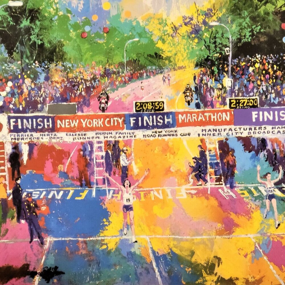 LeROY NEIMAN PROMOTIONAL POST CARD CLASSIC MARATHON FINISH 1987